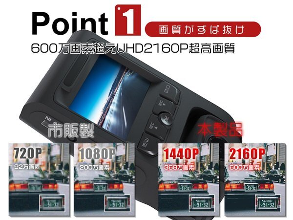 ダイハツ daihatsu ハイゼット ピック S110 ドライブレコーダー 前後2カメラ 4K対応 600万画素 2160P GPS 最大128GB対応64GSDカード付JL+GK_画像2