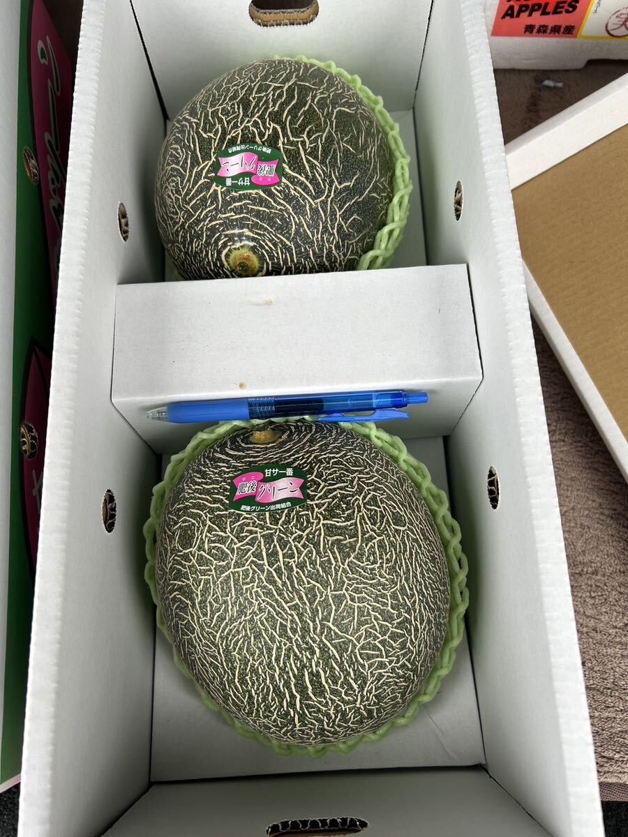  postage included Kumamoto production . after green melon super goods (B class ) 3L 2 sphere 5/6 shipping expectation home use box included 4 kilo 