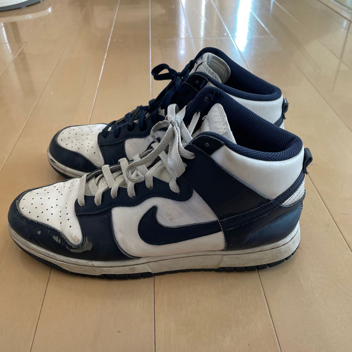 ★USED！NIKE DUNK HI ネイビー ナイキ ダンク ハイ レトロ スニーカー_画像2