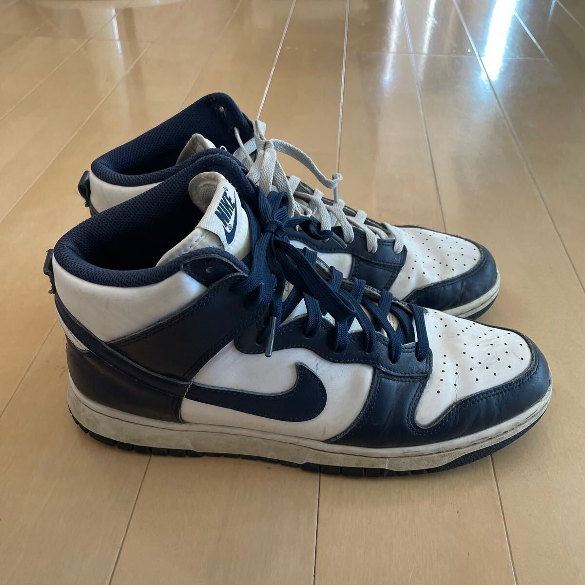 ★USED！NIKE DUNK HI ネイビー ナイキ ダンク ハイ レトロ スニーカー_画像4