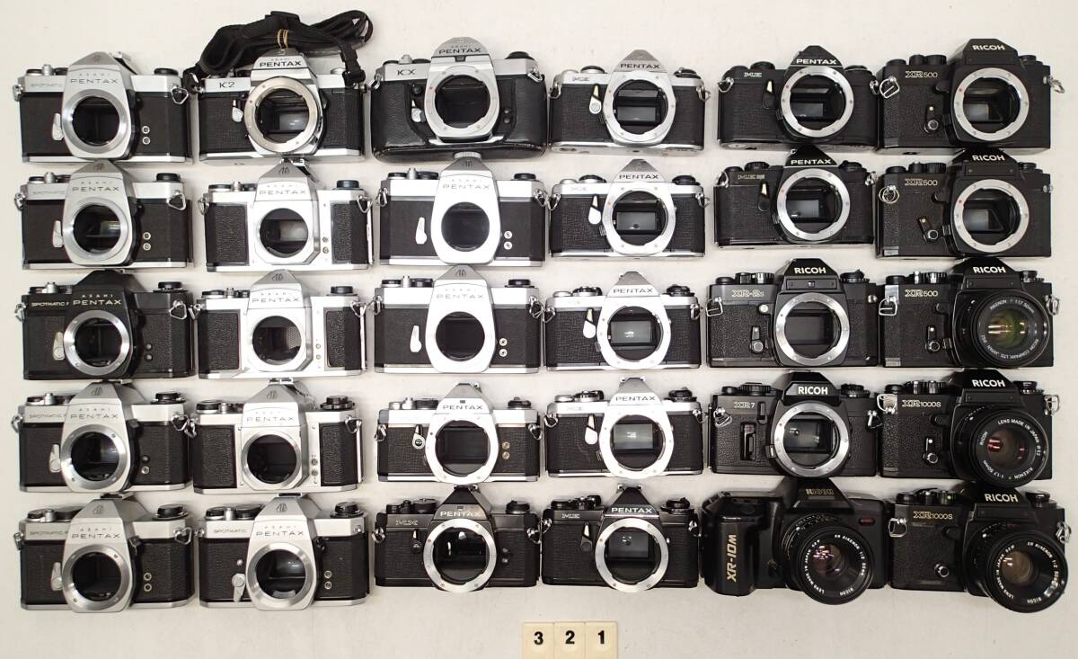 M321D 大量 ３０個 MF 一眼 フィルムカメラ レンズ付き有り PENTAX MX K2 SL KX ME SV S2 SPF RICOH XR500 XR1000S XR7 XR10M 等 ジャンク_画像1