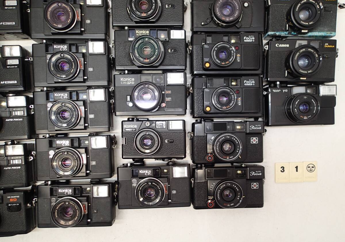 M310E 大量４７台 レンジファインダー コンパクトカメラ など Konica C35 EFD AF2 Minolta HI-MATIC MAMIYA YASHICA Fujica Canon ジャンクの画像5
