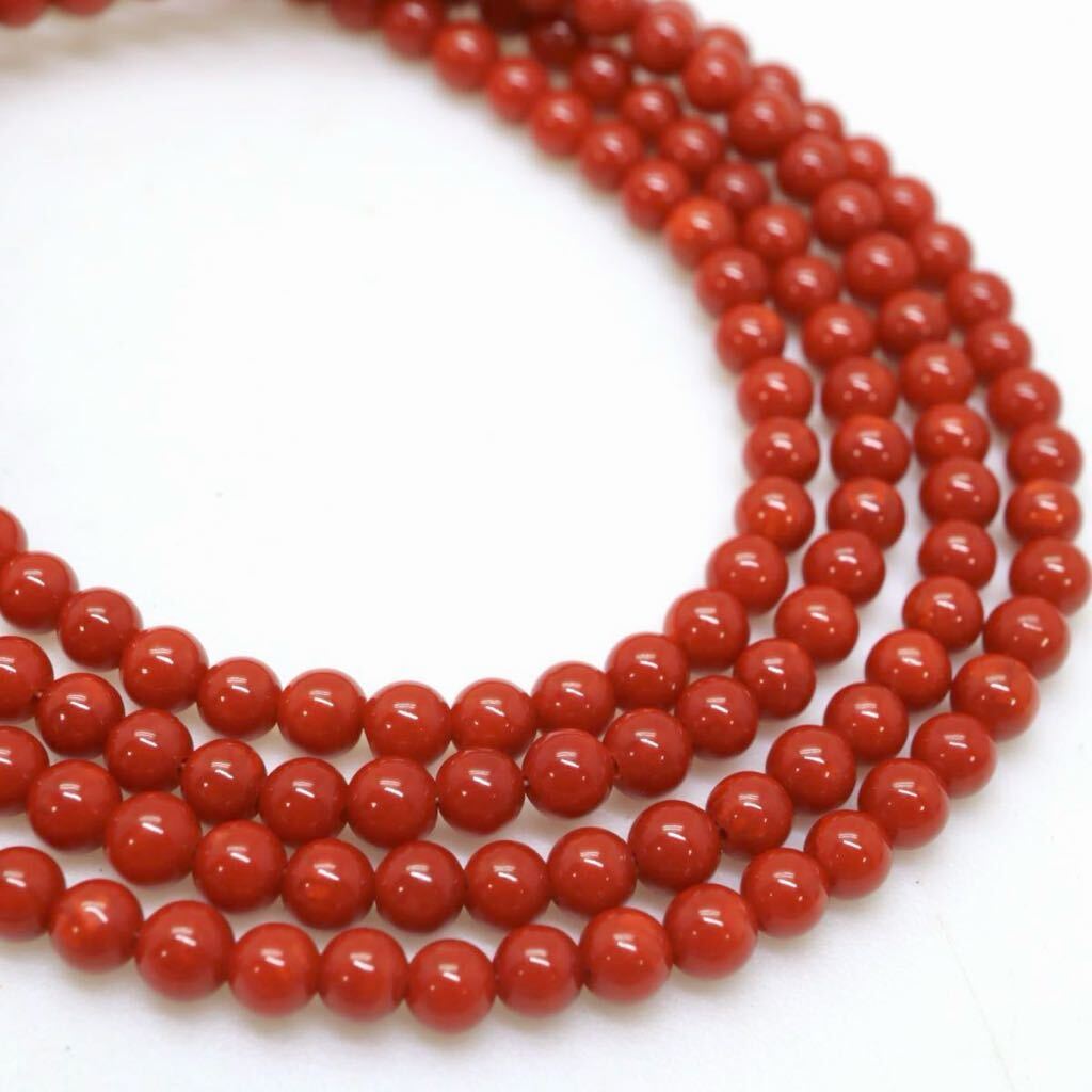 《K18 天然本珊瑚ロングネックレス》M 約9.7g 約62.5cm coral コーラル サンゴ さんご necklace jewelry ジュエリー DE0/DE0_画像1