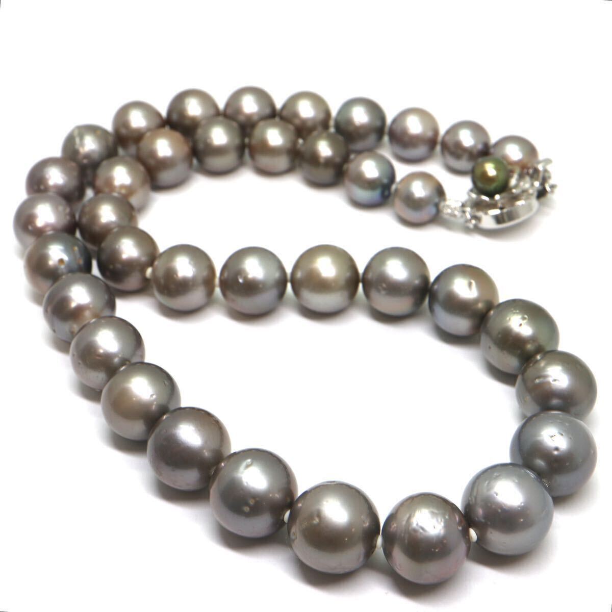 《南洋黒蝶真珠ネックレス》M ◎約9.0-12.5mm珠 約76.6g 約44cm pearl necklace ジュエリー jewelry DA0/DH_画像5