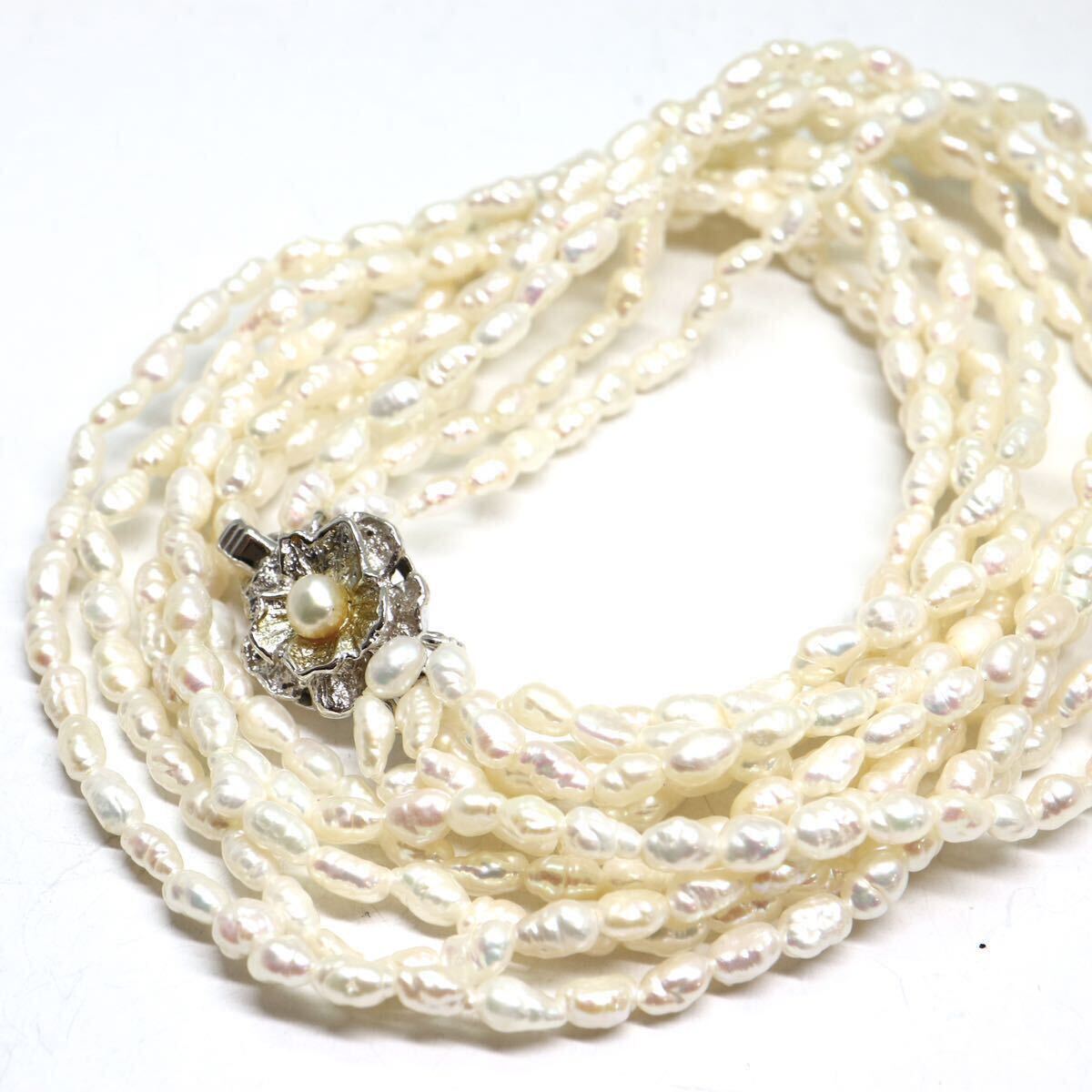 《本真珠ネックレス》M 30.6g 約40cm pearl necklace ジュエリー jewelry CE0/DA0の画像1