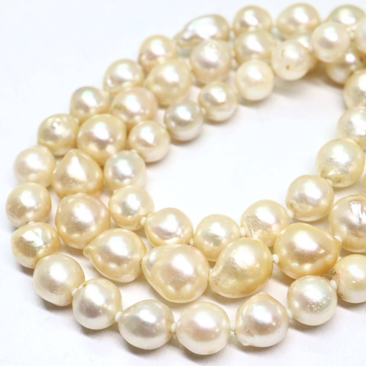《アコヤ本真珠ネックレス》M 33.8g 約6.5-8.0mm珠 約49cm pearl necklace ジュエリー jewelry CE0/DA0の画像4