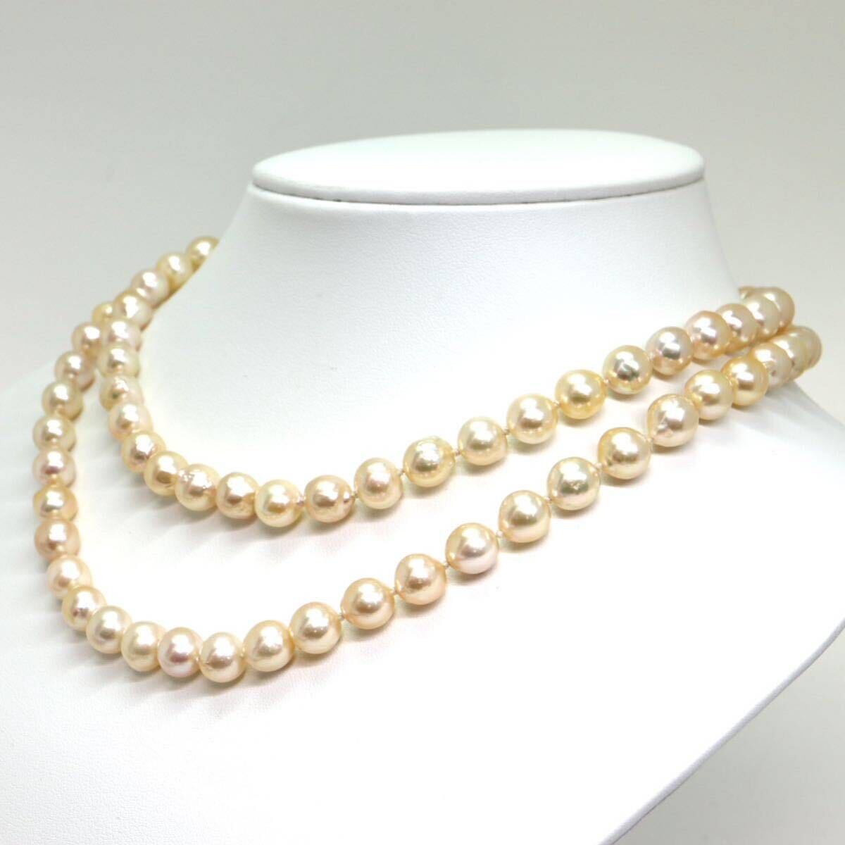 《アコヤ本真珠ロングネックレス》M 71.9g 約8.0-8.5mm珠 約84cm pearl necklace ジュエリー jewelry DC0/DE0の画像4