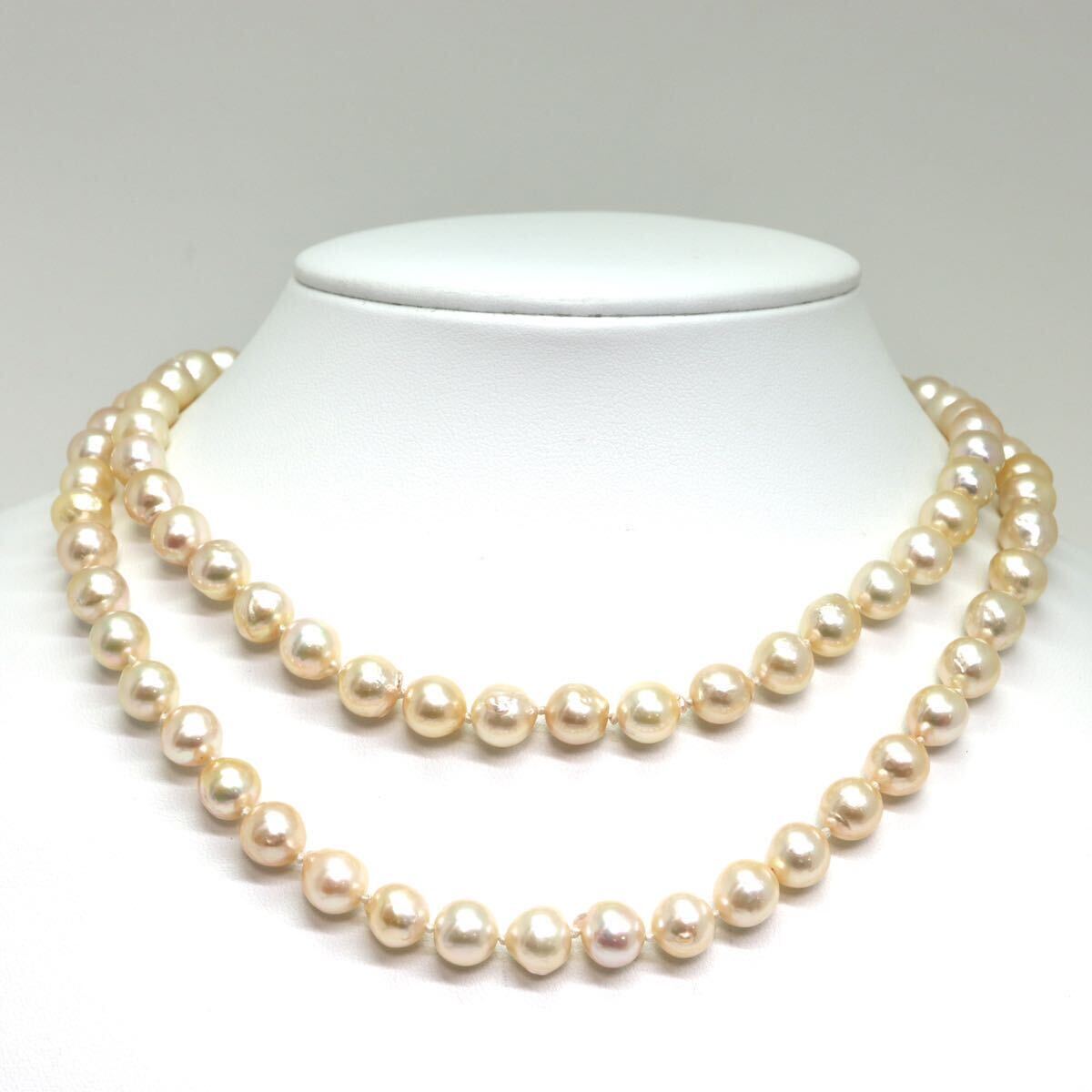 《アコヤ本真珠ロングネックレス》M 71.9g 約8.0-8.5mm珠 約84cm pearl necklace ジュエリー jewelry DC0/DE0の画像3