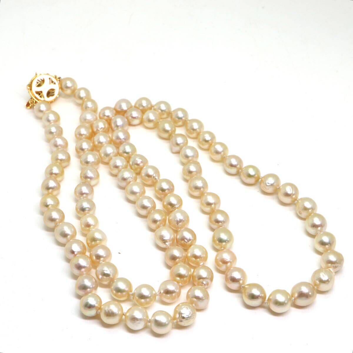 《アコヤ本真珠ロングネックレス》M 71.9g 約8.0-8.5mm珠 約84cm pearl necklace ジュエリー jewelry DC0/DE0の画像6
