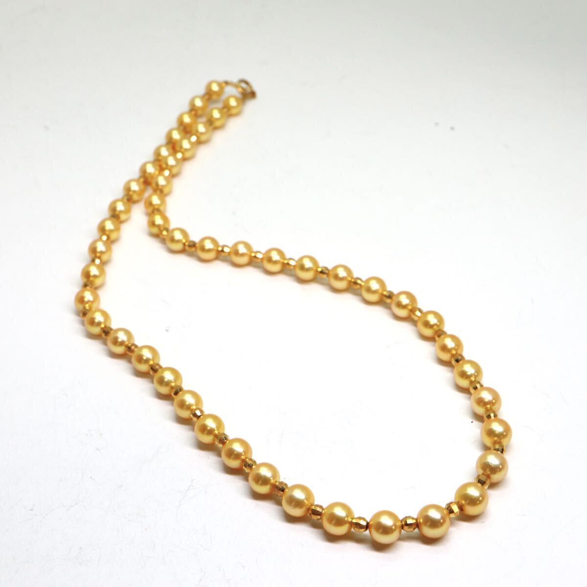 《K18(750) アコヤ本真珠ネックレス》M 15.3g 約5.5-6.0mm珠 約40cm pearl necklace ジュエリー jewelry EA8/EB0の画像5