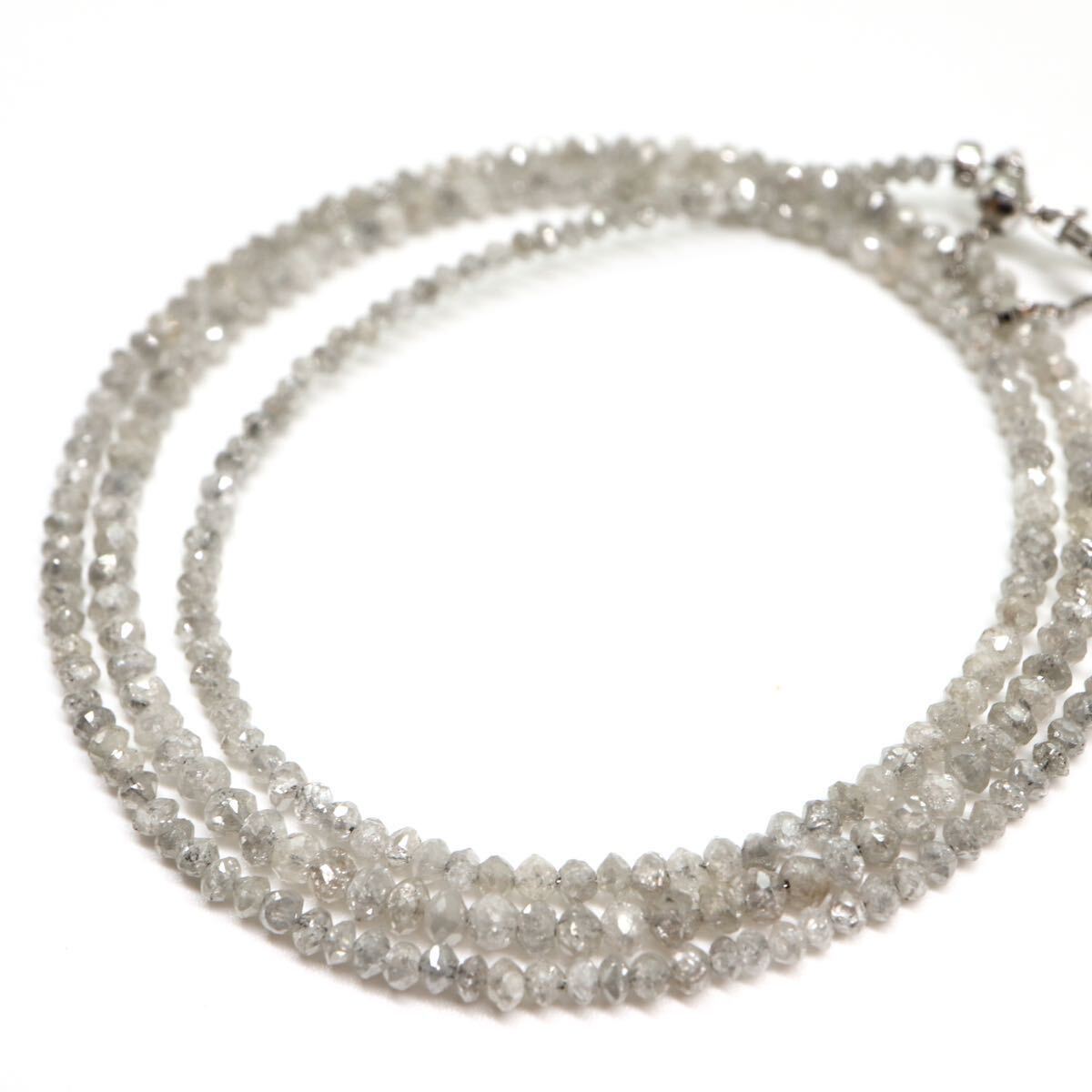 12.00ct!!《K18WG天然ダイヤモンドネックレス》M 約3.1g 約45.5cm diamond necklace ジュエリー jewelry EA0/EA5の画像1