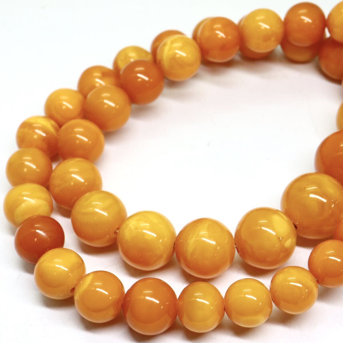 Max18.0mm.!!{ natural Royal amber necklace }M approximately 61.5gko Haku yellow book@ amber amber necklace jewelry CA0/DA0