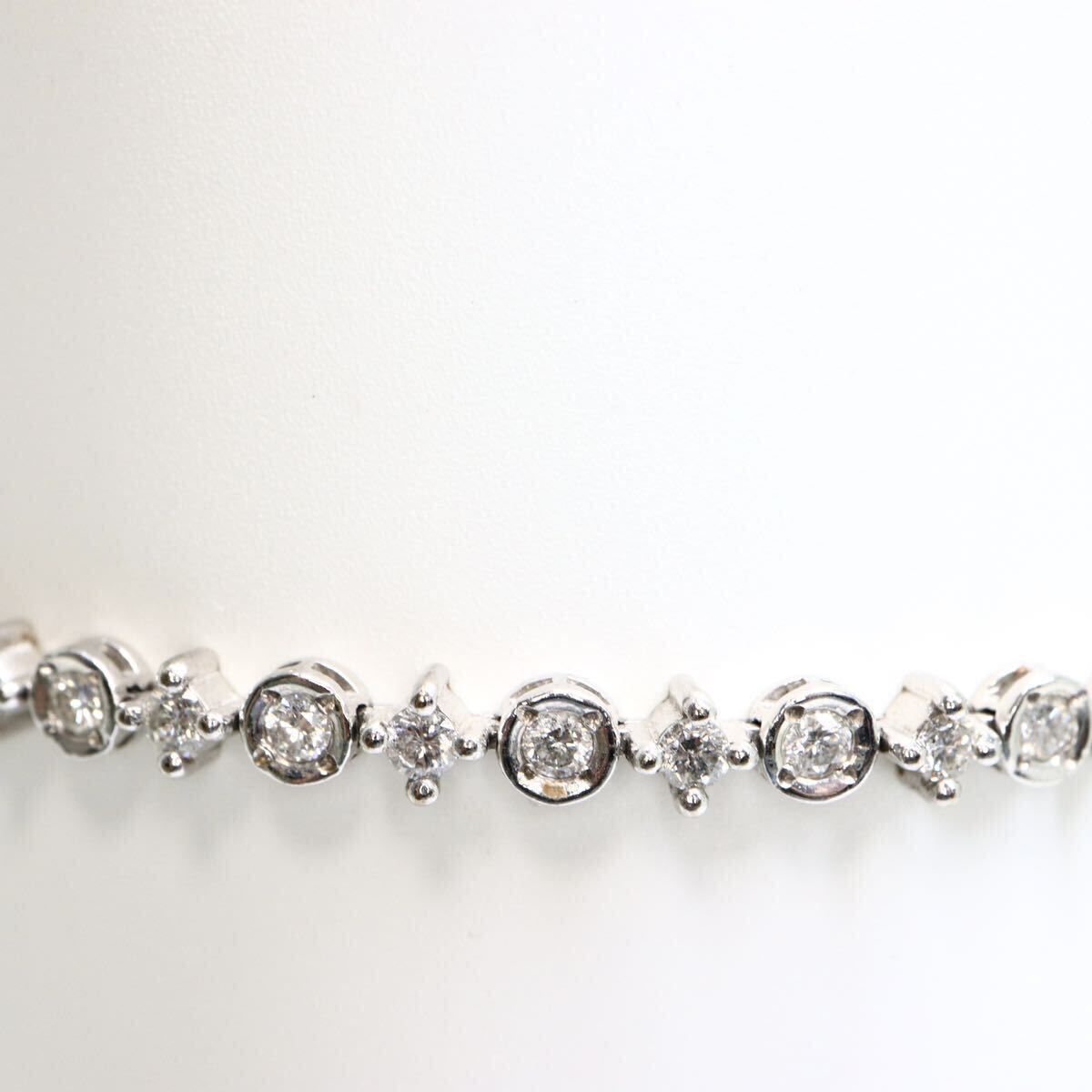 DE BEERS(デビアス)LINE(ライン)1ct UP!!《K18WG 天然ダイヤモンドブレスレット》M 約7.7g 約16cm 1.38ct diamond bracelet EH6/FA1の画像5