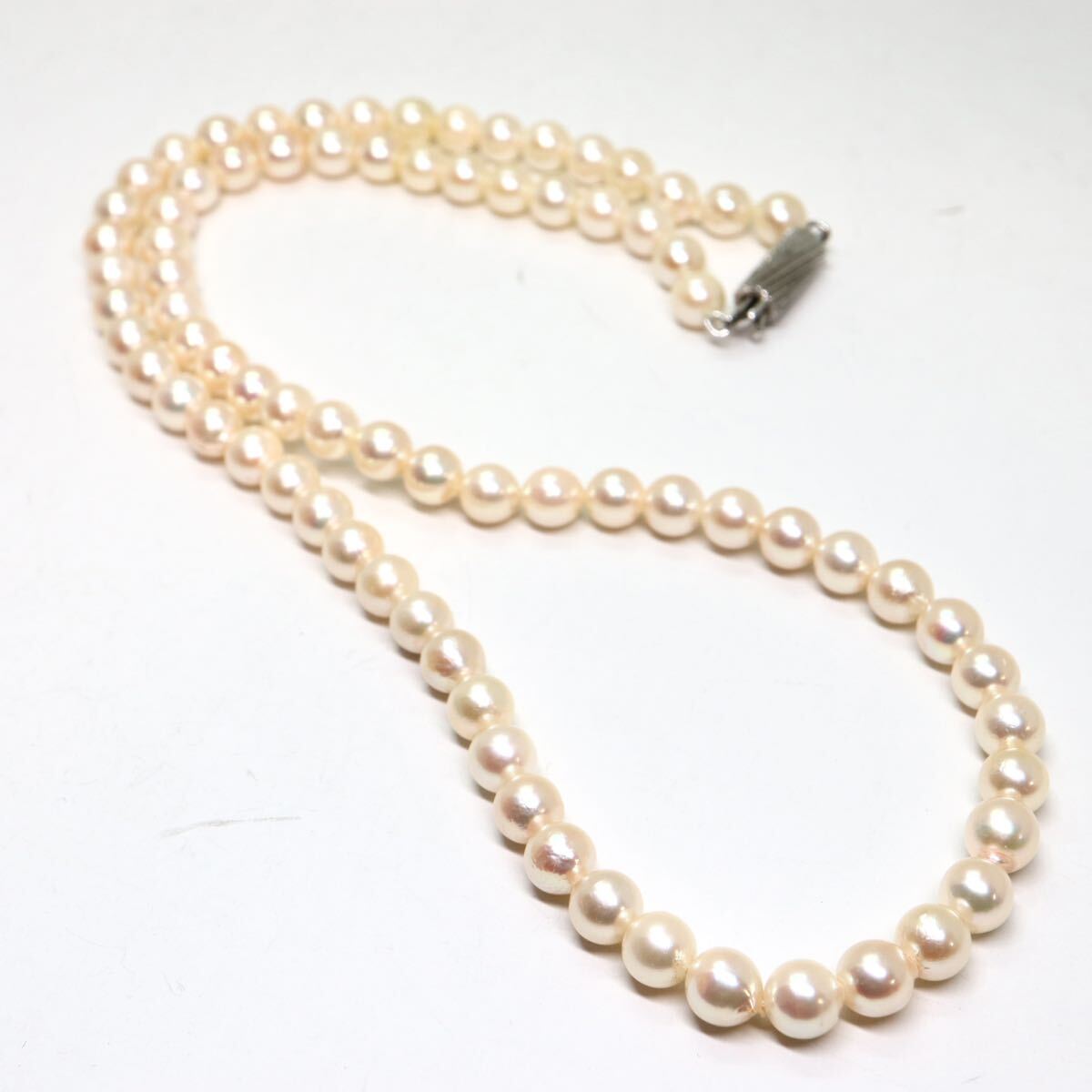 《アコヤ本真珠ネックレス》M 24.1g 約48.5cm 約5.5-6.0mm珠 pearl パール necklace ジュエリー jewelry DH5/DH5_画像5