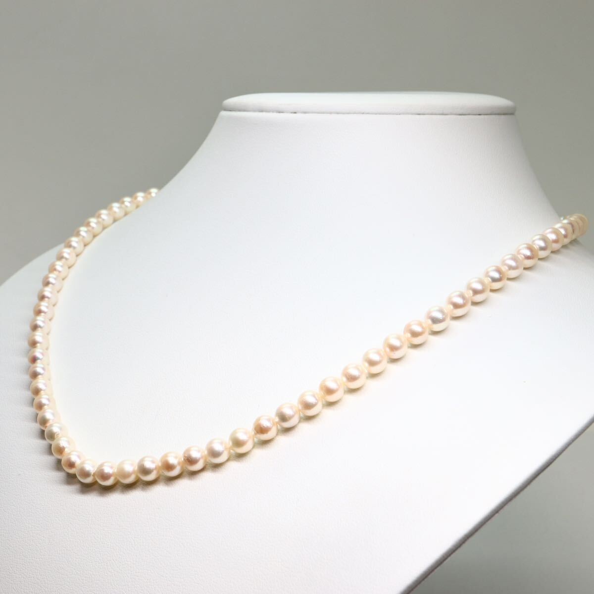 《アコヤ本真珠ネックレス》M 24.1g 約48.5cm 約5.5-6.0mm珠 pearl パール necklace ジュエリー jewelry DH5/DH5_画像3