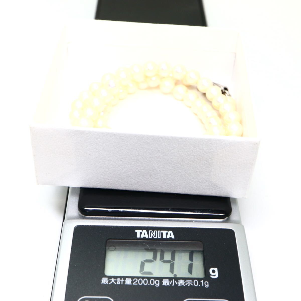 《アコヤ本真珠ネックレス》M 24.1g 約48.5cm 約5.5-6.0mm珠 pearl パール necklace ジュエリー jewelry DH5/DH5_画像8