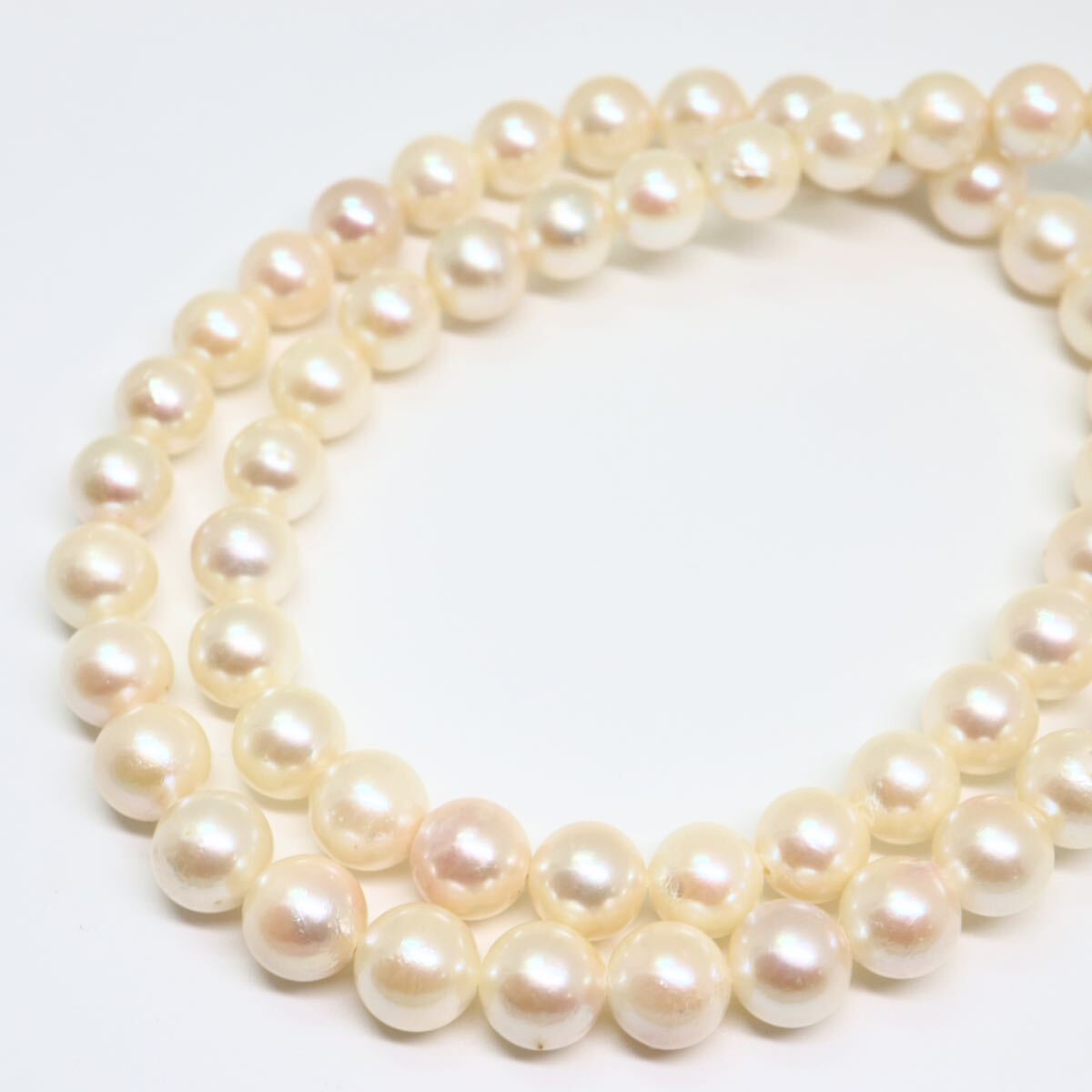 《アコヤ本真珠ネックレス》M 34.2g 約41.5cm 約7.0-7.5mm珠 pearl パール necklace ジュエリー jewelry DB0/DC0_画像4