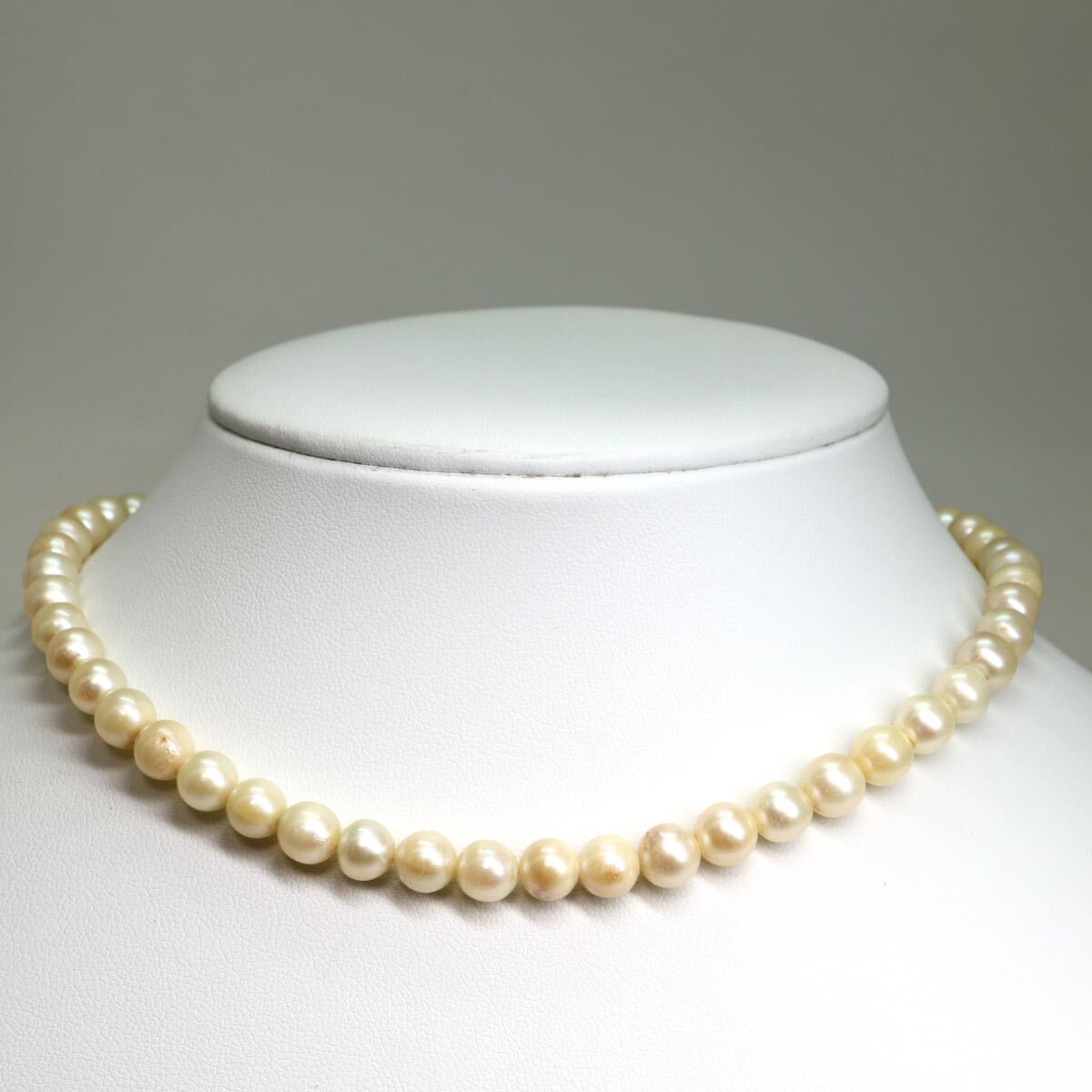《アコヤ本真珠ネックレス》M 23.1g 約36.5cm 約6.5-7.0mm珠 pearl パール necklace ジュエリー jewelry DA0/DB5_画像2