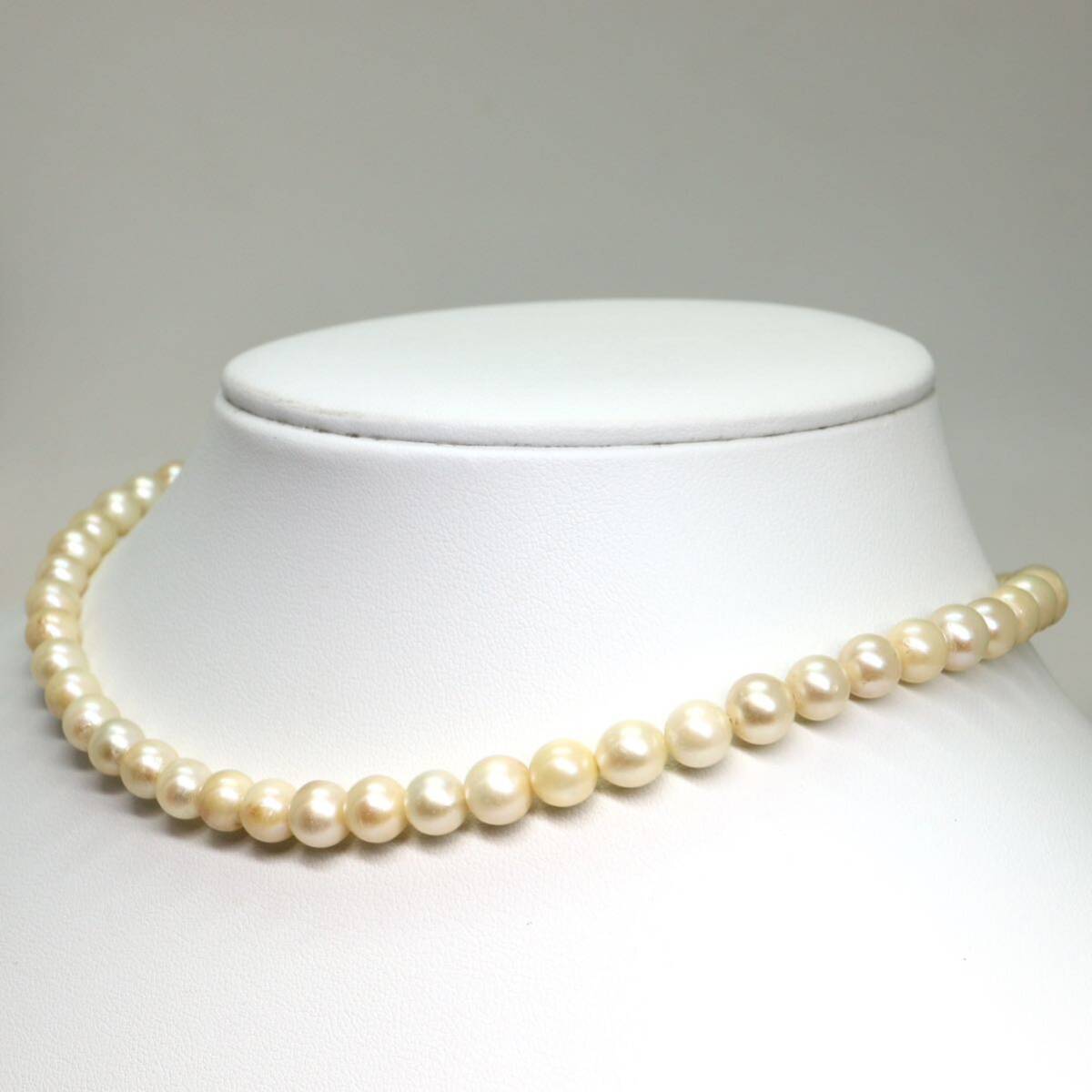 《アコヤ本真珠ネックレス》M 23.1g 約36.5cm 約6.5-7.0mm珠 pearl パール necklace ジュエリー jewelry DA0/DB5_画像3