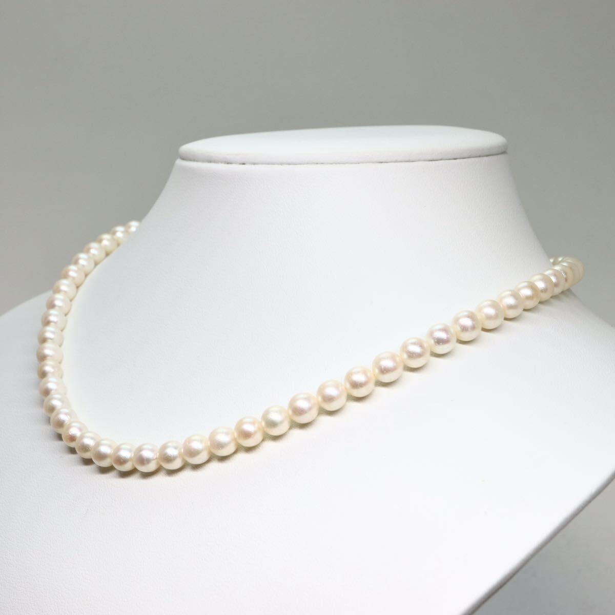 《アコヤ本真珠ネックレス》M 24.2g 約41.5cm 約6.0-6.5mm珠 pearl パール necklace ジュエリー jewelry DA0/DB0_画像3
