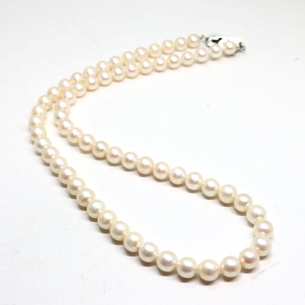 《アコヤ本真珠ネックレス》M 24.2g 約41.5cm 約6.0-6.5mm珠 pearl パール necklace ジュエリー jewelry DA0/DB0_画像5