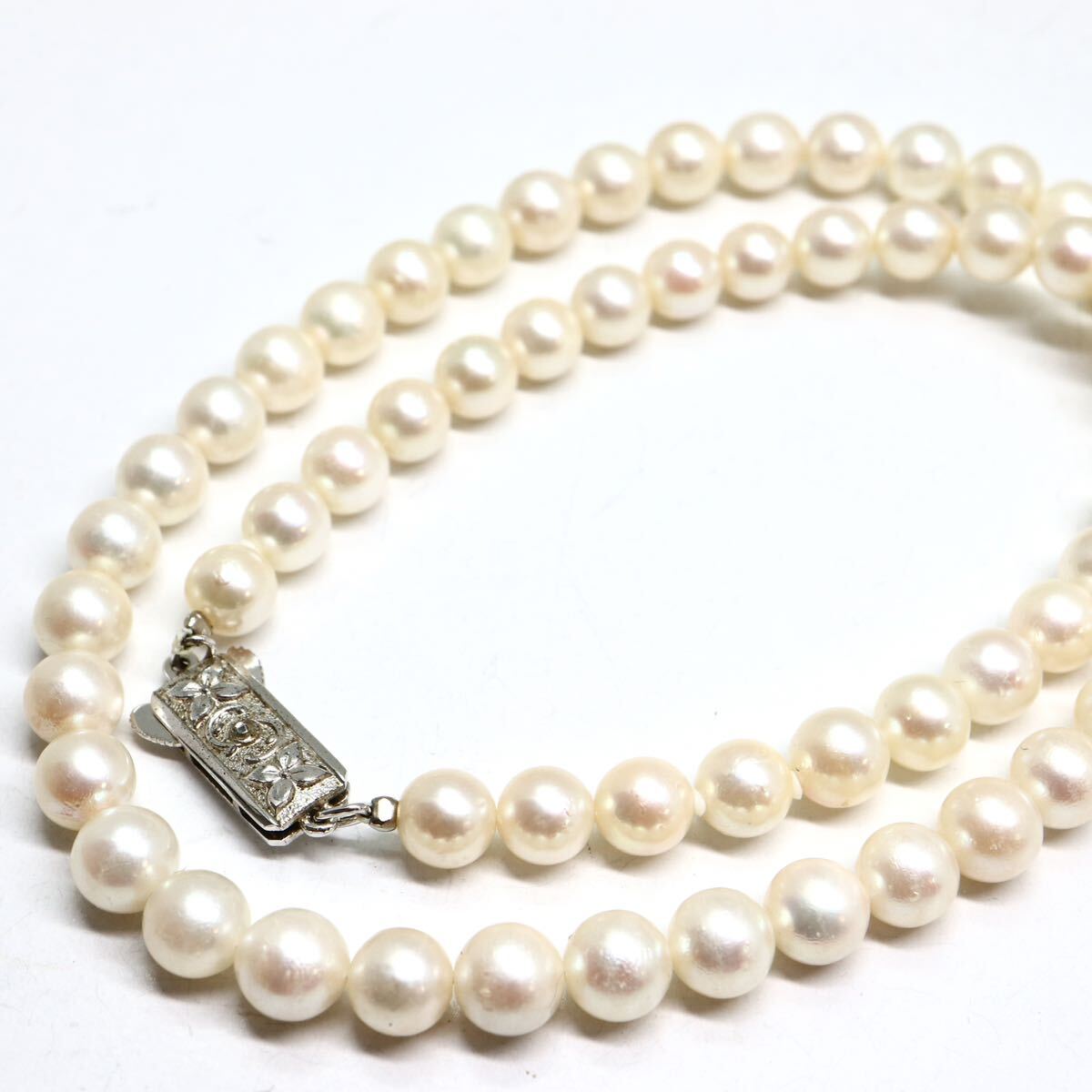 《アコヤ本真珠ネックレス》M 24.2g 約41.5cm 約6.0-6.5mm珠 pearl パール necklace ジュエリー jewelry DA0/DB0_画像1