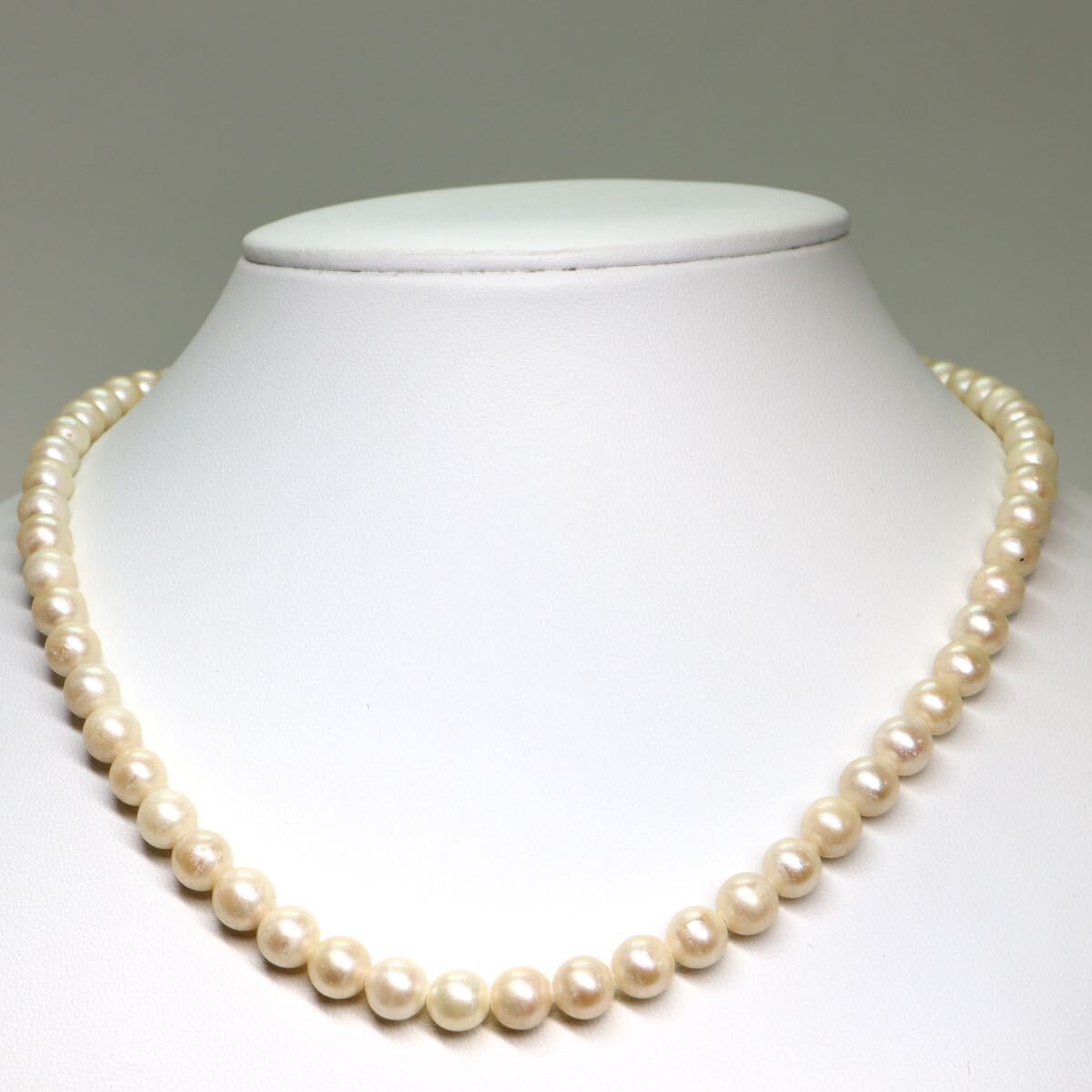 《アコヤ本真珠ネックレス》M 28.7g 約44.5cm 約6.5-7.0mm珠 pearl パール necklace ジュエリー jewelry CE0/DA0_画像2