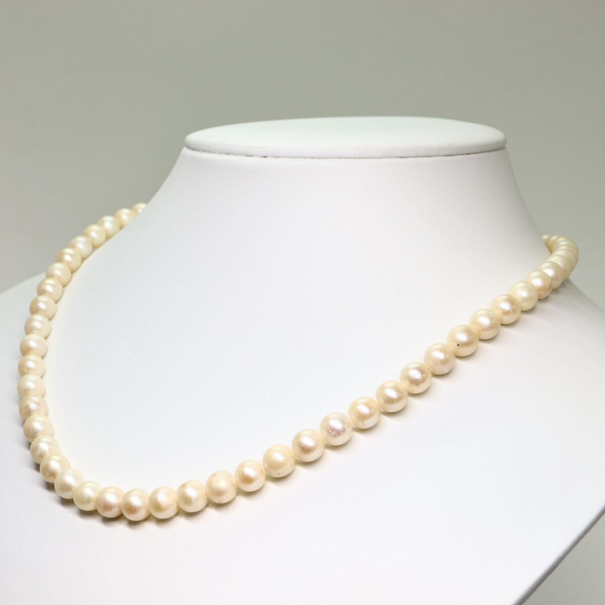 《アコヤ本真珠ネックレス》M 28.7g 約44.5cm 約6.5-7.0mm珠 pearl パール necklace ジュエリー jewelry CE0/DA0_画像3