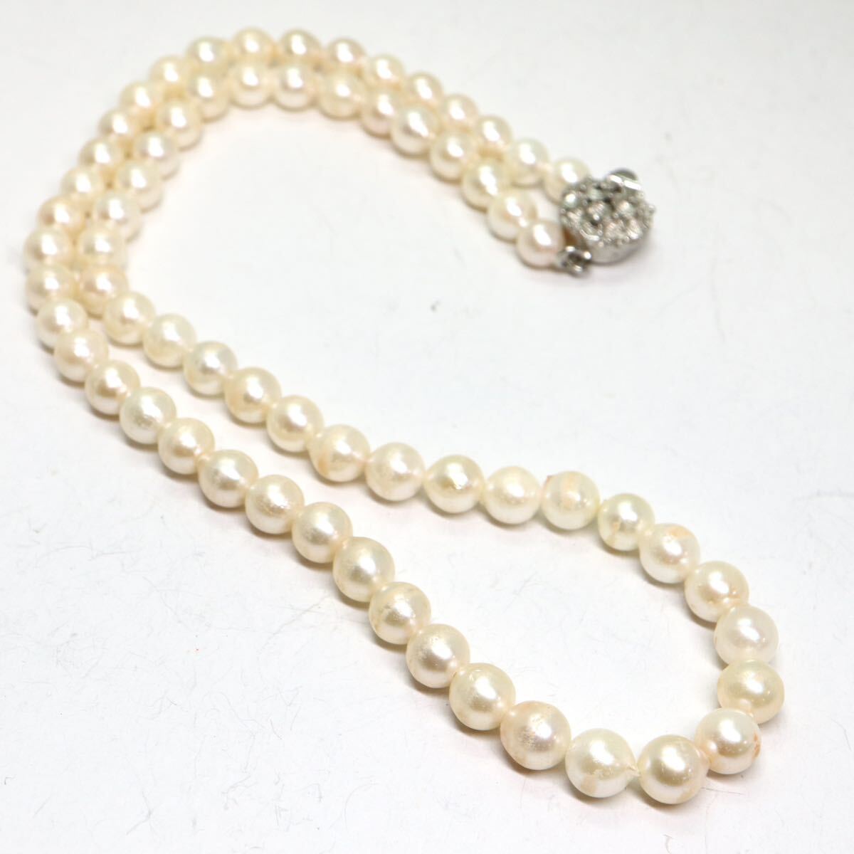 《アコヤ本真珠ネックレス》M 20.8g 約41.5cm 約5.5-6.0mm珠 pearl パール necklace ジュエリー jewelry CE0/DA0_画像5