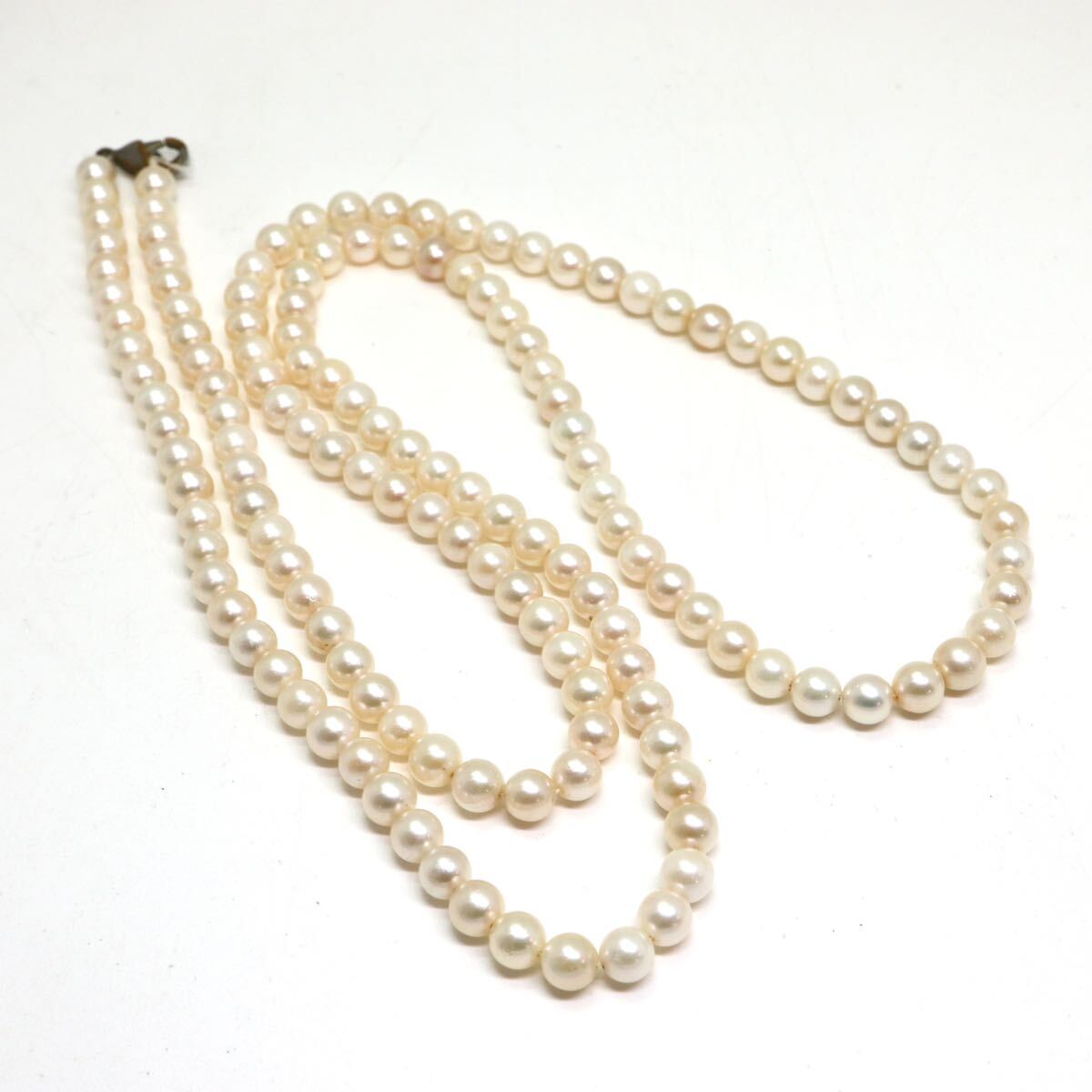 《アコヤ本真珠ロングネックレス》M 48.5g 約80cm 約6.0mm珠 pearl パール necklace ジュエリー jewelry DB0/DC0_画像5