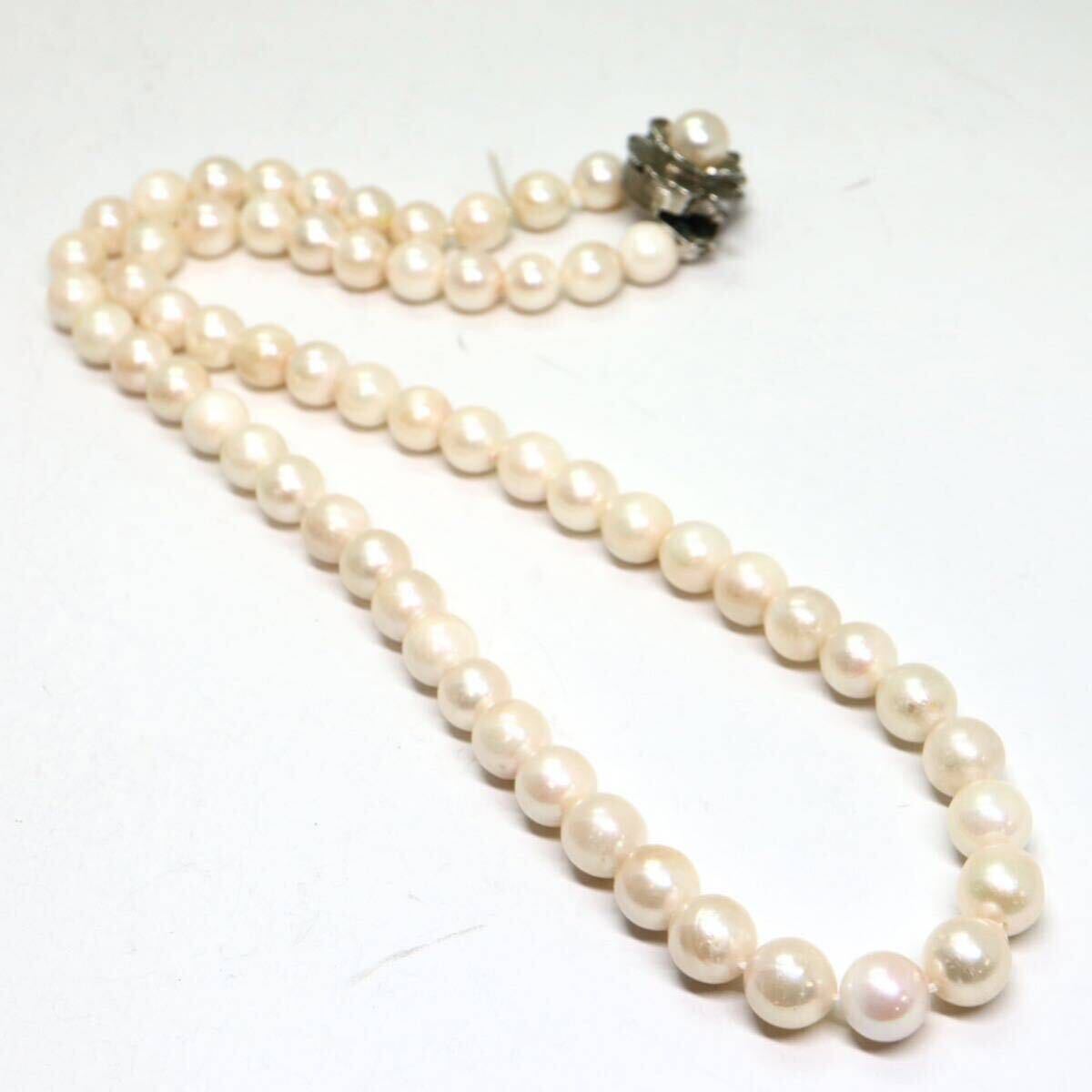《アコヤ本真珠ネックレス》M 29.6g 約44cm 約6.5-7.0mm珠 pearl パール necklace ジュエリー jewelry DA0/DA0_画像5