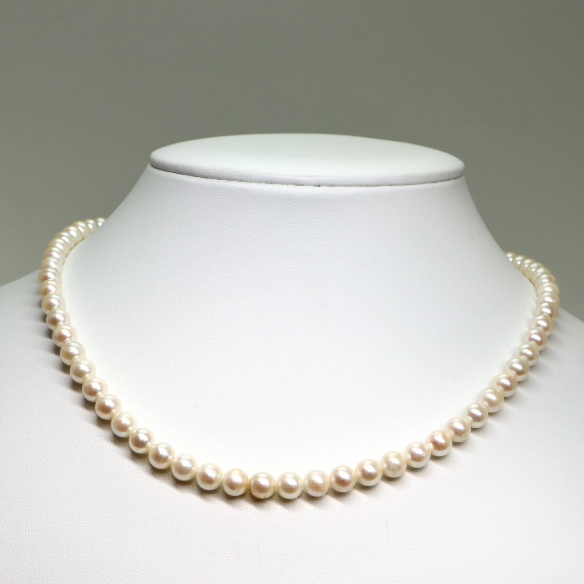 《アコヤ本真珠ネックレス》M 21.0g 約41.5cm 約5.5-6.0mm珠 pearl パール necklace ジュエリー jewelry CD2/CD2_画像2