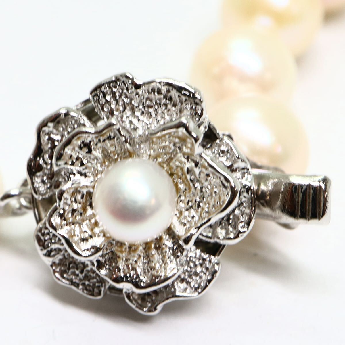 《アコヤ本真珠ネックレス》M 38.0g 約41.5cm 約7.5-8.0mm珠 pearl パール necklace ジュエリー jewelry DD3/DH0_画像6