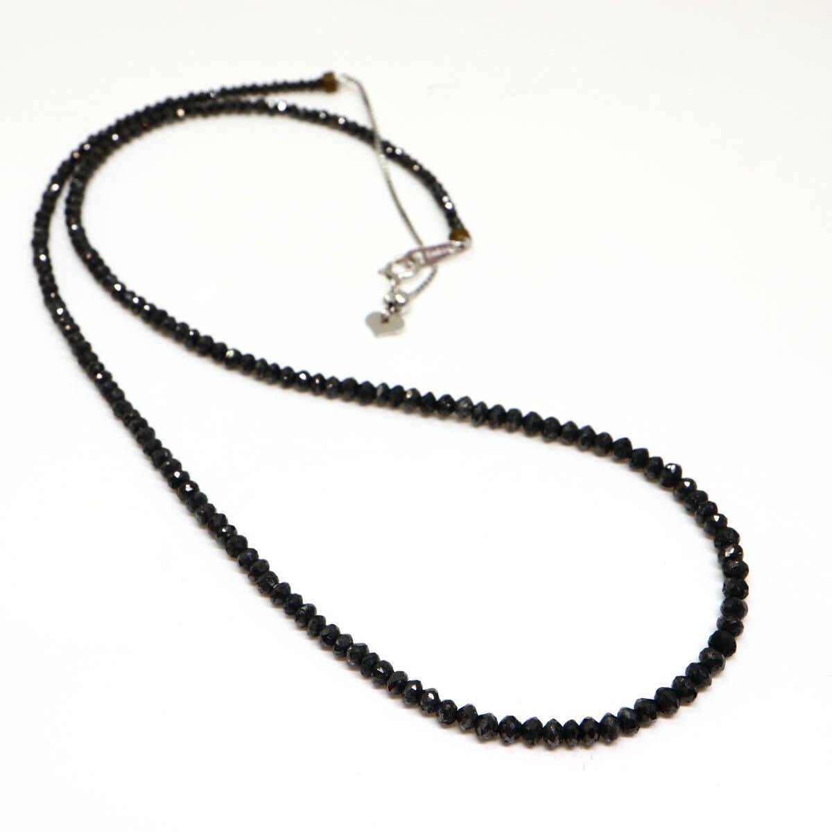 20.25ct!!《K18WG 天然ブラックダイヤモンドネックレス》M 約4.9g 約44.5cm black diamond necklace ジュエリー jewelry DH6/EA5_画像7