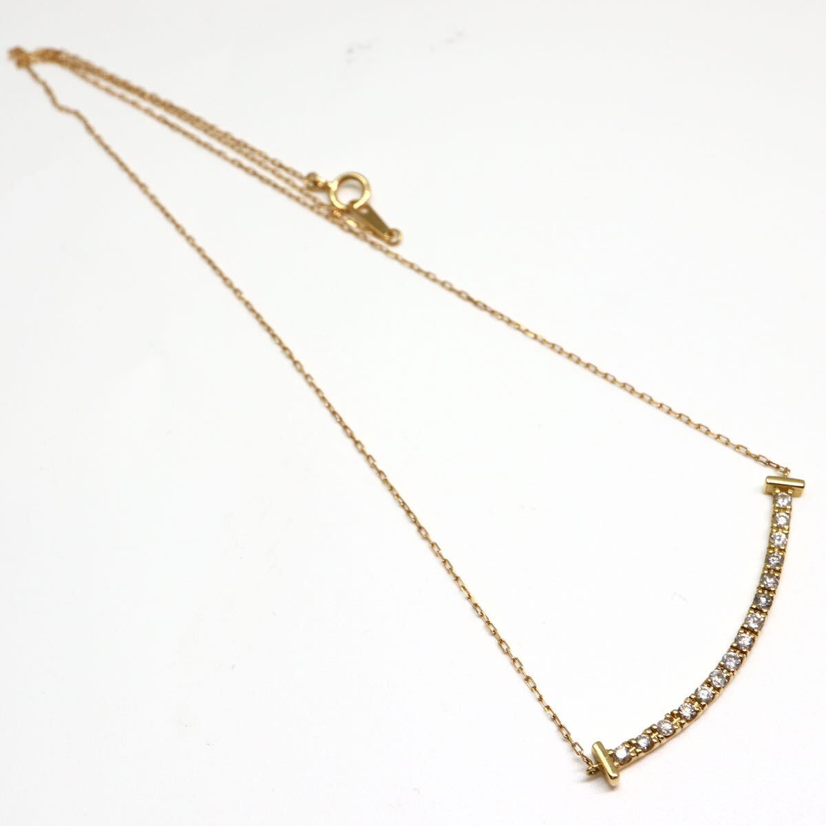 《K18(750)天然ダイヤモンドネックレス》M 1.8g 約39.5cm 0.30ct necklace ジュエリー jewelry EB2/EB4_画像7