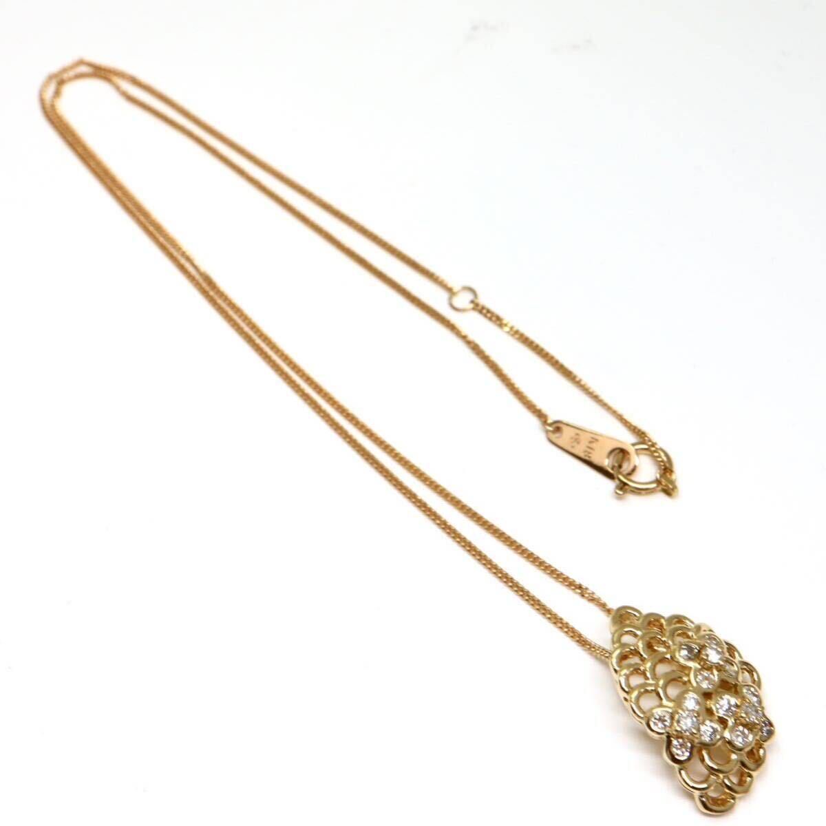 JEWELRY MAKI(ジュエリーマキ)《K18 天然ダイヤモンドネックレス》M 5.0g 約39.5cm 0.39ct necklace jewelry ジュエリー EE3/EE4_画像5