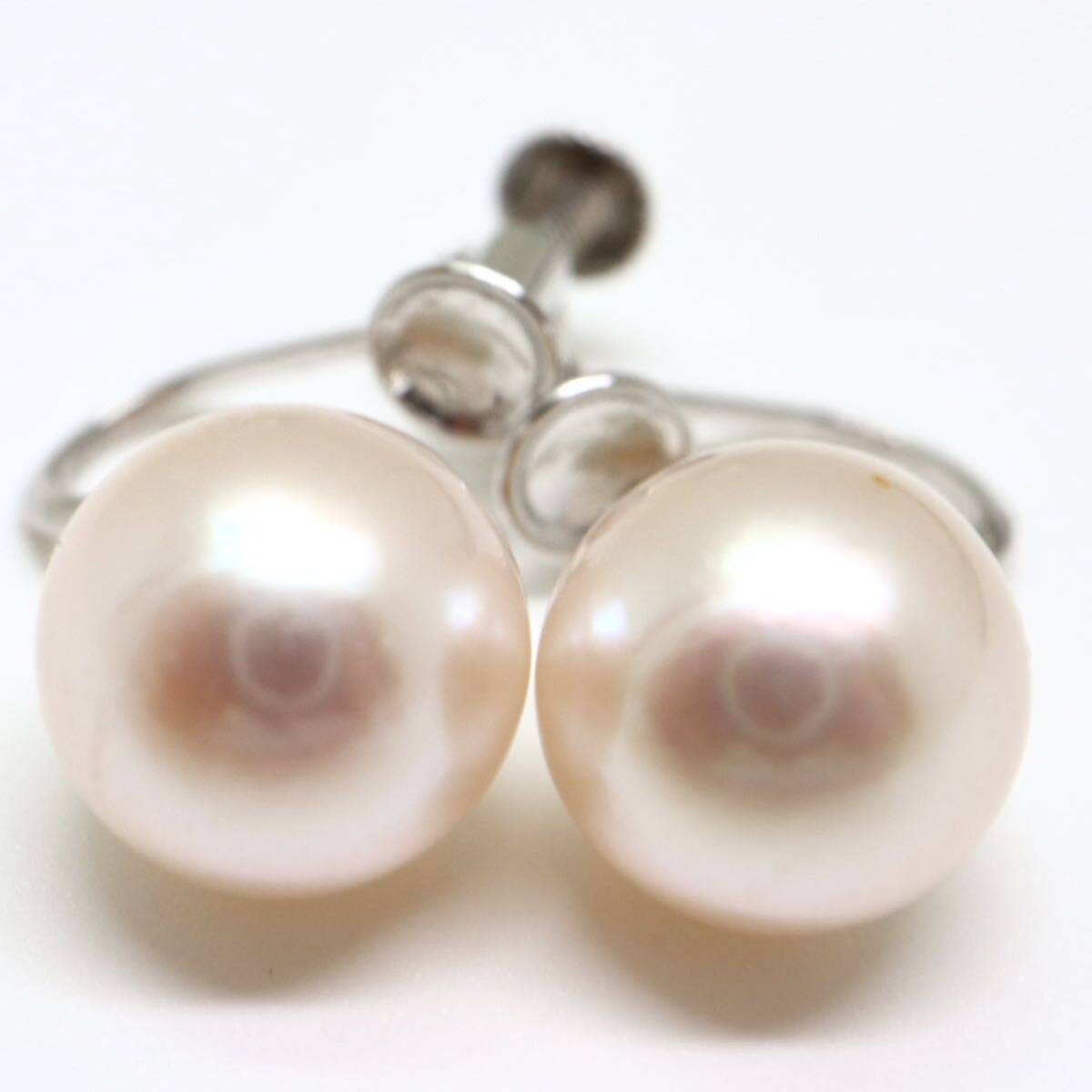 鑑別書付き!!《アコヤ本真珠ネックレス&K14WGイヤリング》M 41.2g 約45cm 約7.5-8.0mm珠 pearl パール necklace jewelry DI1/EA4_画像5