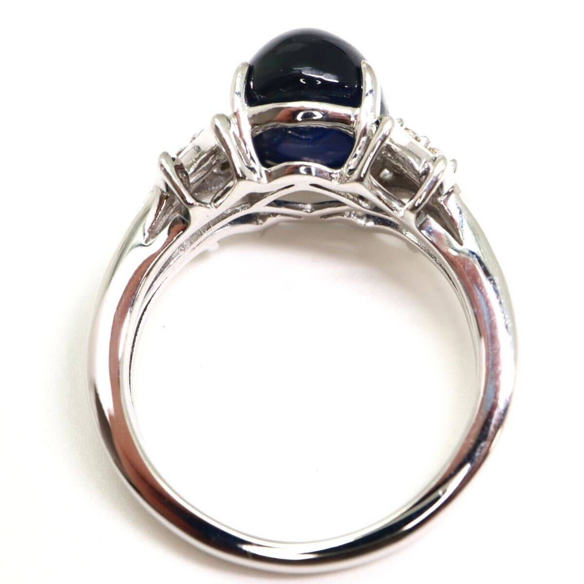 ソ付き!!《K18WG天然ダイヤモンド/天然サファイアリング》M 約6.4g 約11.5号 0.07ct 3.00ct diamond ring ジュエリー jewelry 指輪 EF0/EF0_画像7