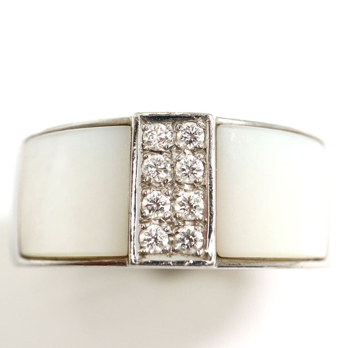 TASAKI(田崎真珠)《Pt900 天然ダイヤモンドリング》M 約13.3g 約15.5号 0.10ct diamond ring ジュエリー jewelry 指輪 EF5/EG0_画像2