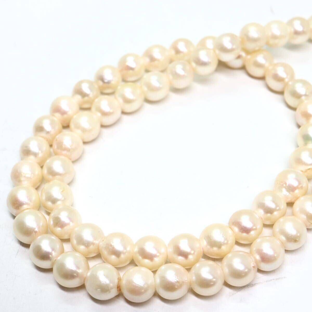 《アコヤ本真珠ネックレス&ピンブローチ》M 33.6g 約41.5cm 約6.5-7.0mm珠 pearl パール necklace ジュエリー jewelry CE0/EA0_画像4