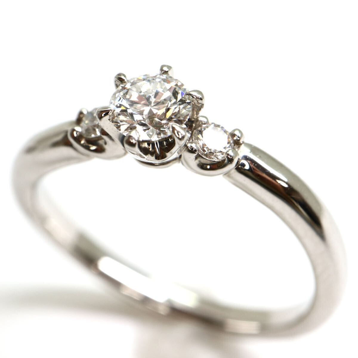 4℃(ヨンドシー)鑑定書付き!!《Pt950 天然ダイヤモンドリング》M 約3.8g 約10号 0.213ct diamond ring ジュエリー jewelry 指輪 ED1/ED7_画像5