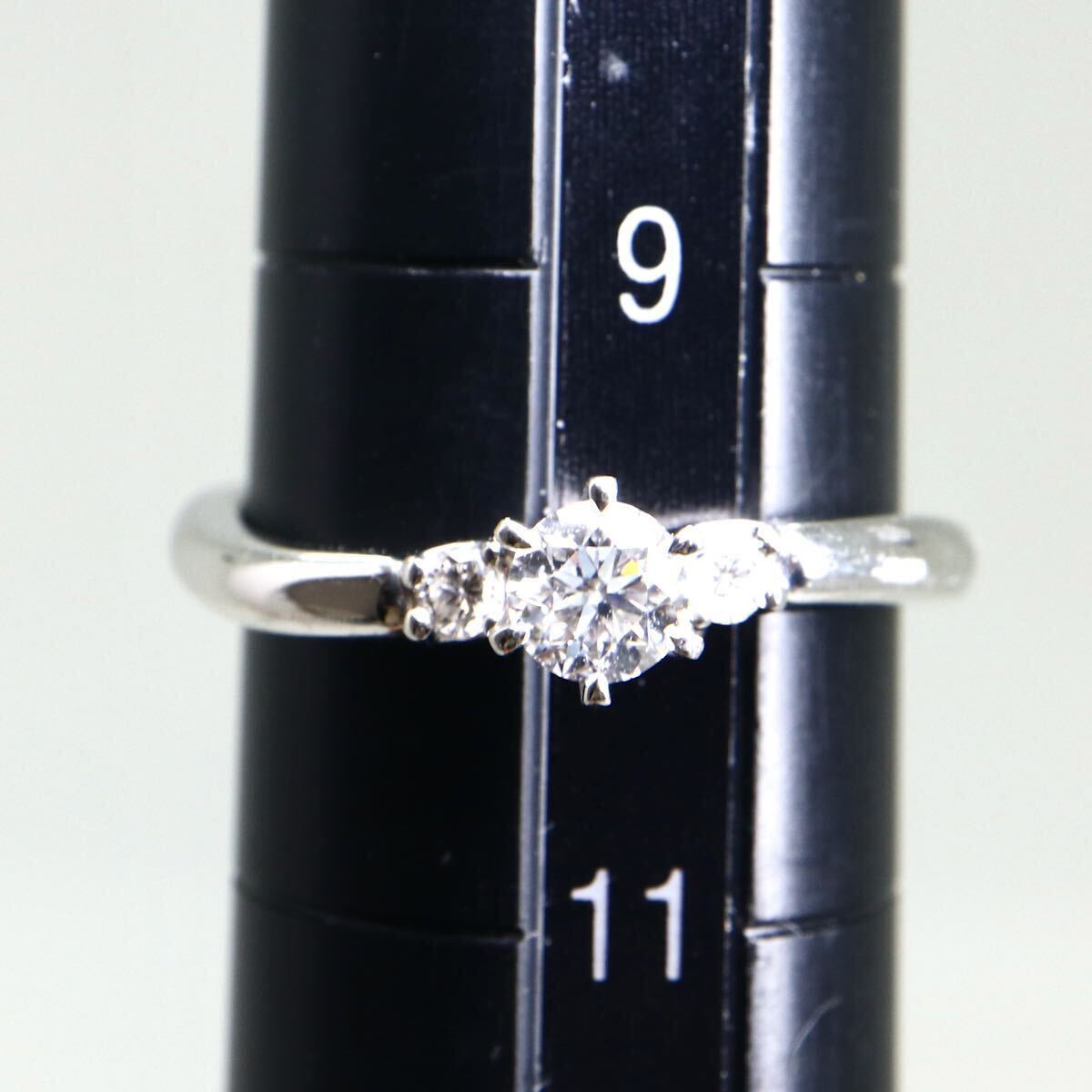 4℃(ヨンドシー)鑑定書付き!!《Pt950 天然ダイヤモンドリング》M 約3.8g 約10号 0.213ct diamond ring ジュエリー jewelry 指輪 ED1/ED7_画像8