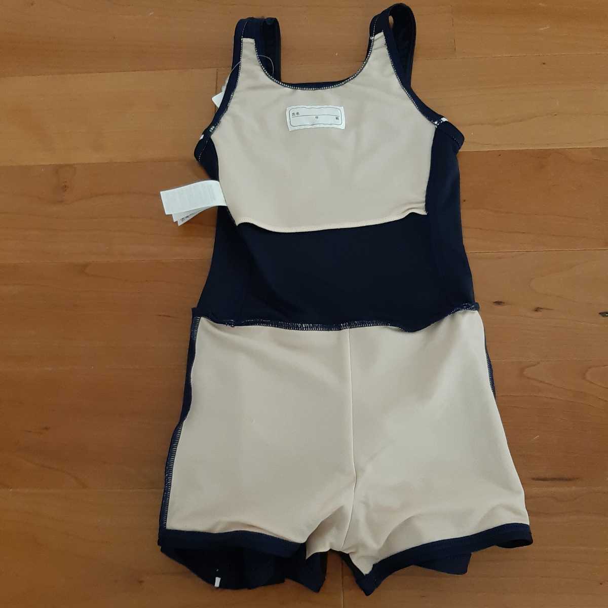 [130cm] tag equipped tigolaTIGORA Junior swimming school swimsuit One-piece girl girls navy free shipping anonymity delivery 