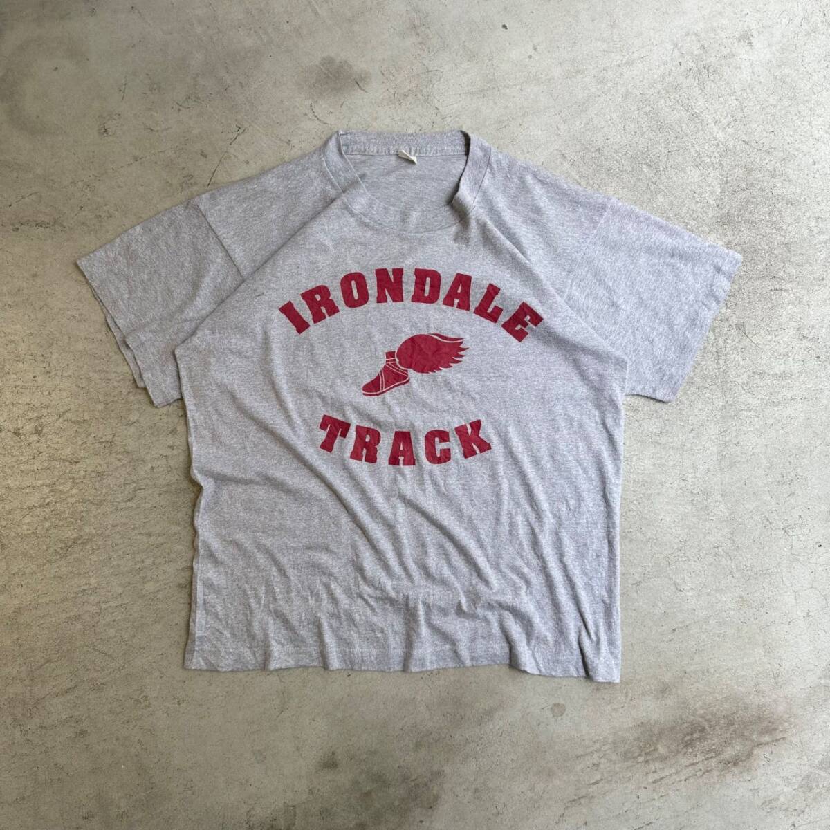 80s 3段プリント スクリーンスターズ Tシャツ screen stars XL シングル IRONDALE TRACK_画像1