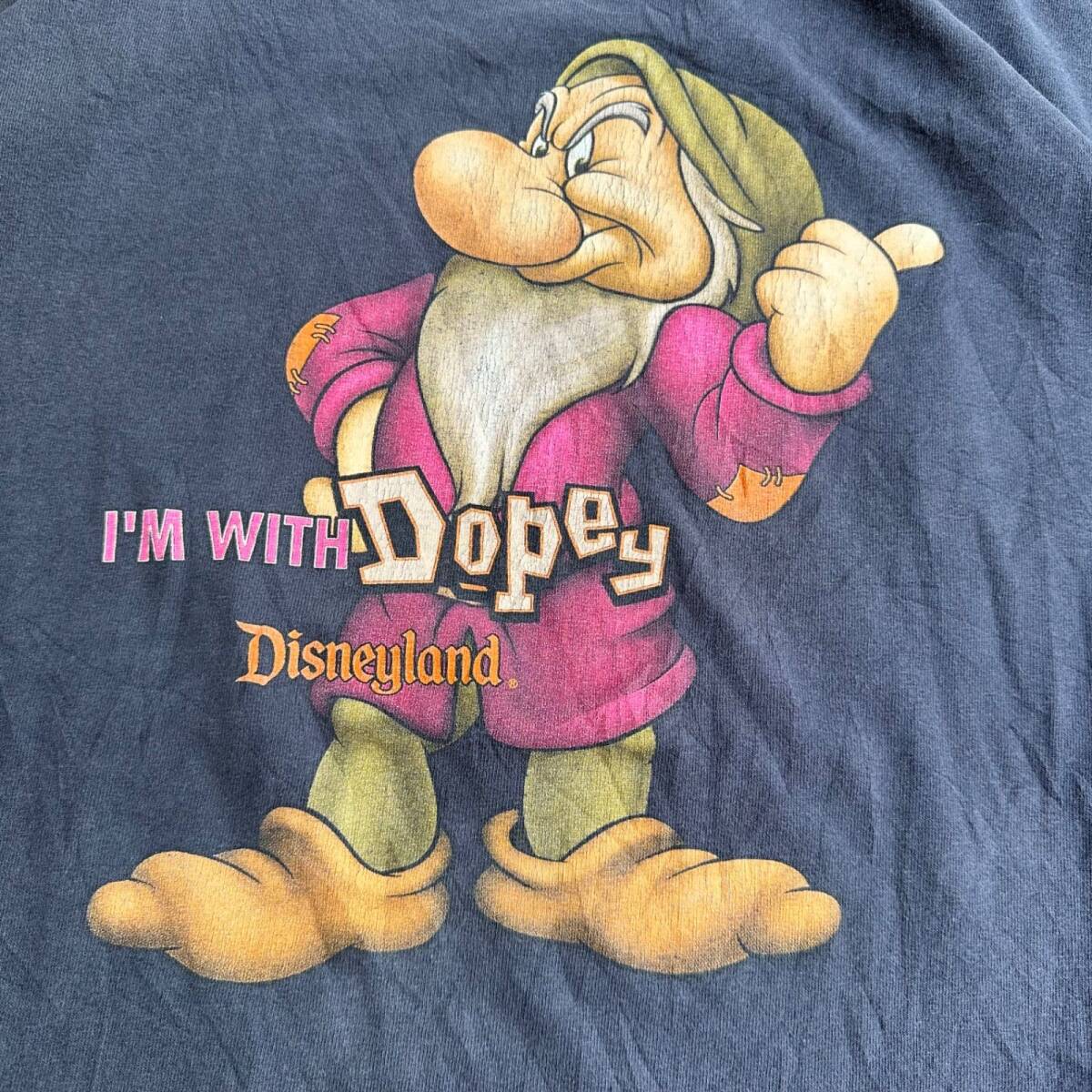 ディズニー 白雪姫 7人の小人 Disneyland Snow White Grumpy I'm with Dopey shirt, size XL_画像5