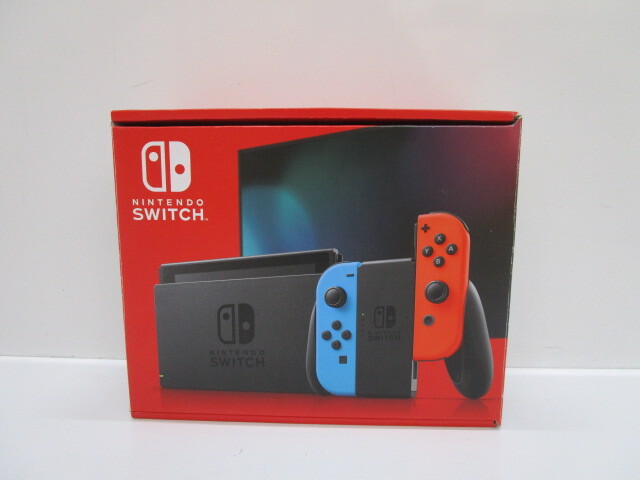 G0515-10Y/ 動作OK Nintendo Switch ニンテンドースイッチ本体 Joy-Con(L)ネオンブルー(R)ネオンレッド (2024年３月購入)_画像1