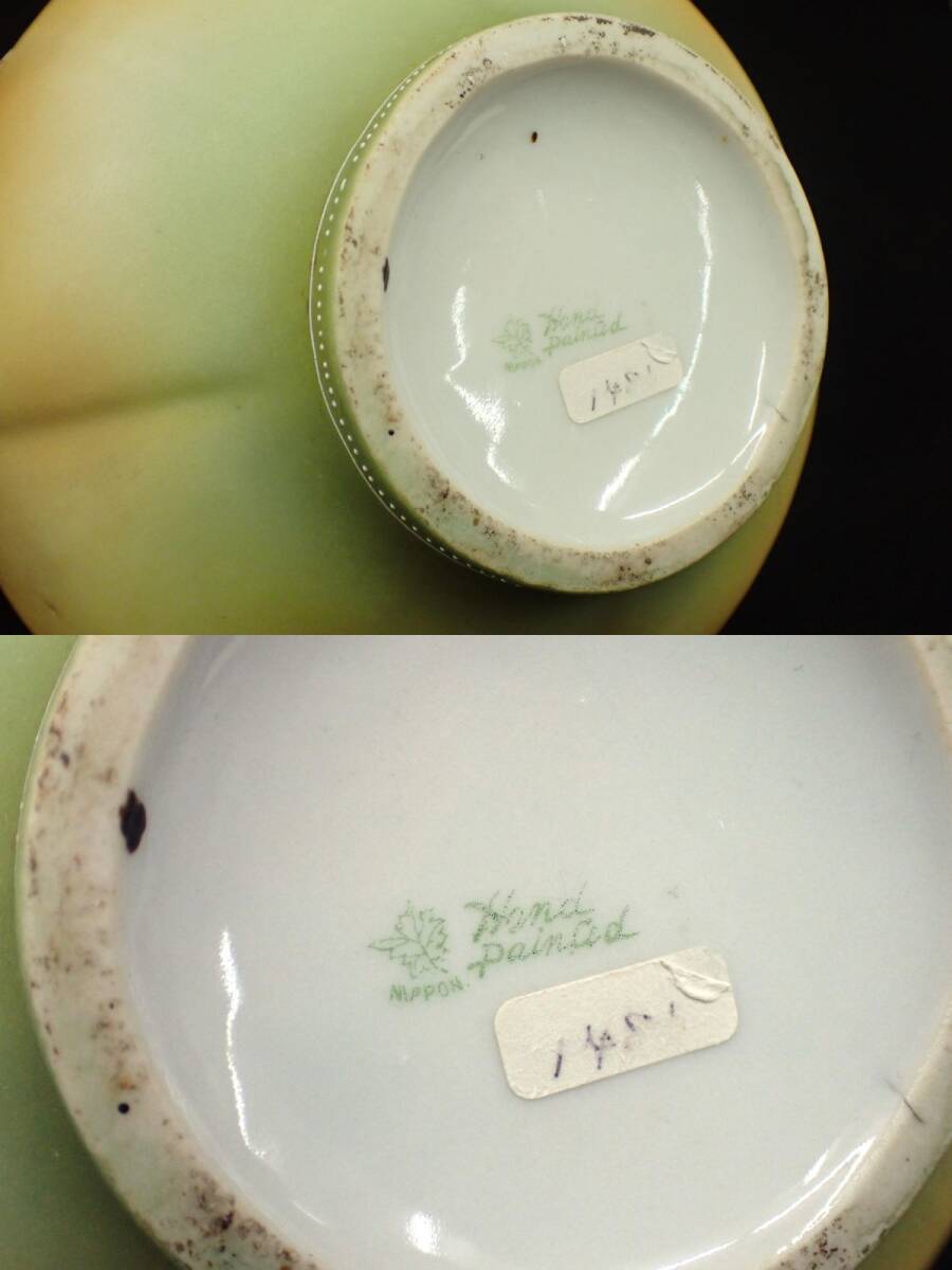 ^ war front Old Noritake . on flower pattern flower vase ^ maple leaf seal / height approximately 14cm/ consumption tax 0 jpy 