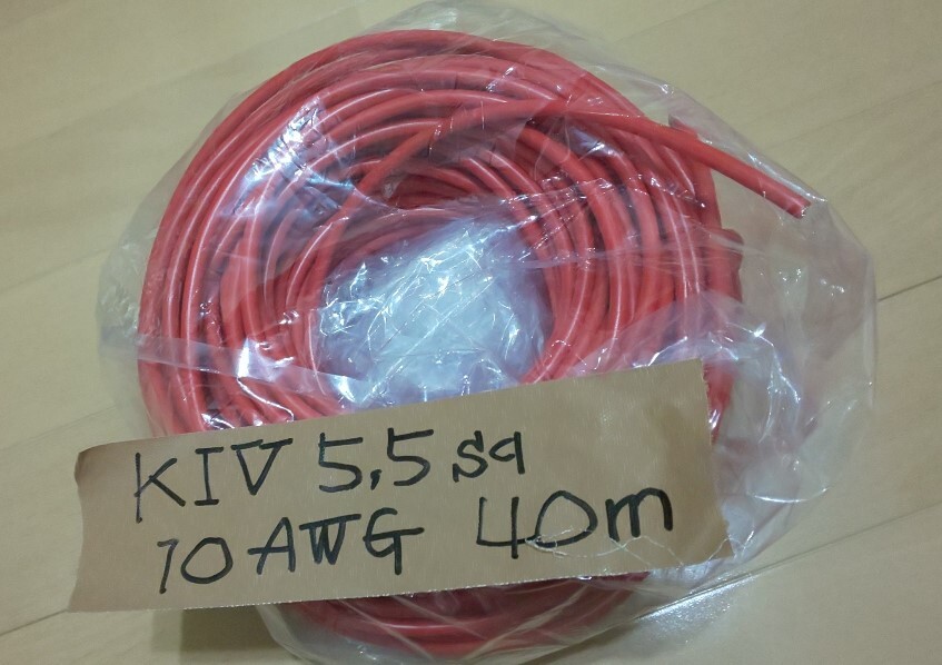 KIV 5.5sq 10AWG 赤 Φ5.1 40ｍ 太陽光ソーラーパネル・ポータブル電源 MC4等に_画像1