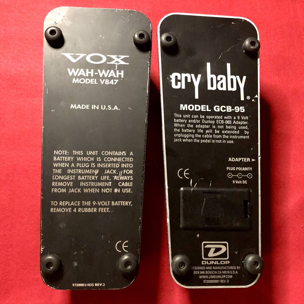 ワウ2台　Vox V847 USA / Dunlop Cry Baby GCB-95_画像1