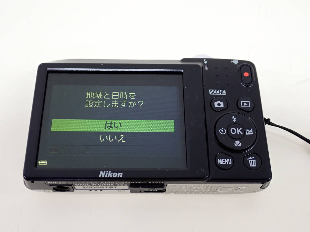 3139 ★ ニコン Nikon COOLPIX A100 コンパクトデジタルカメラ デジカメ シルバー 中古 通電確認済み 動作未確認 経年保管品_画像9